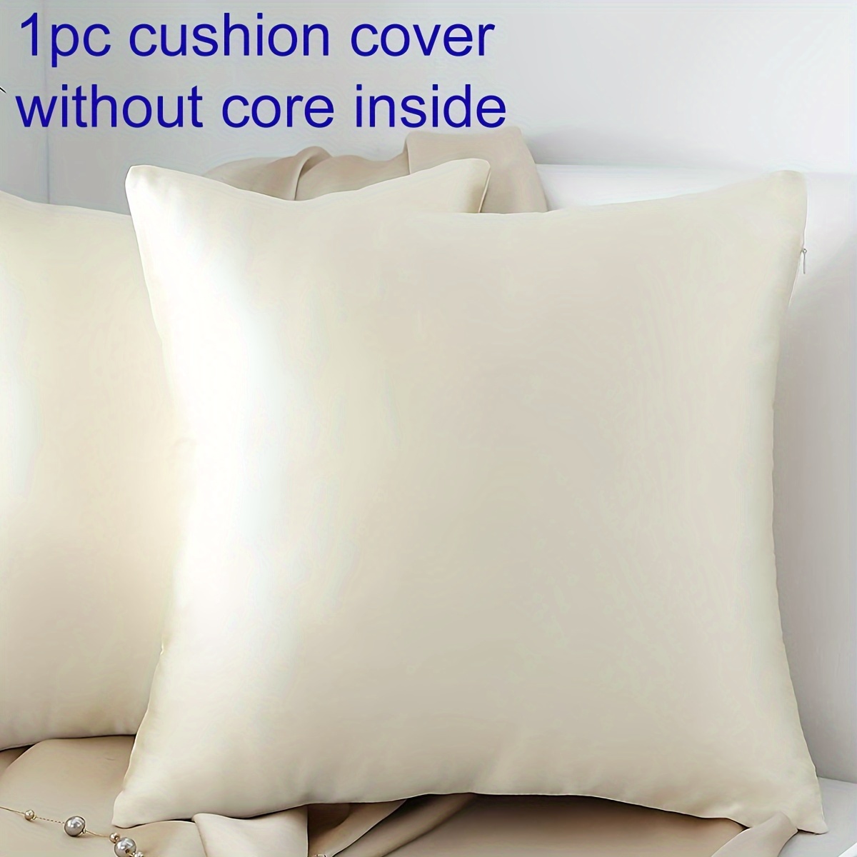 

1pc Soft And Silky Satin Cushion Cover, Zipper Opening, Home Decor, Room Decor, Office Decor, Living Room Decor, Sofa Decor (no Pillow Core)