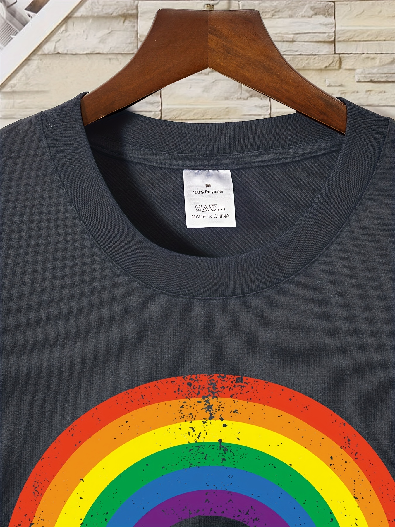 Men's regular shirt with multicolor letter print