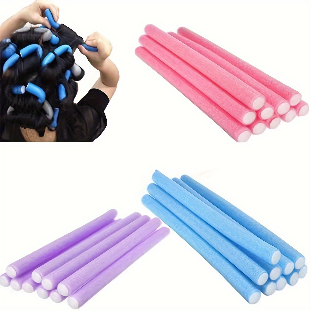 

10pcs Flexible Heatless Hair Rollers - Twist Curling Rods For Diy Soft Foam - Hair Styling Tools For Natural And Salon-quality Results