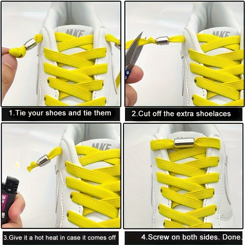 A Set of Two 100Cm Long Colorful Elastic Shoelaces with Two Metal Capsule Clips Included.