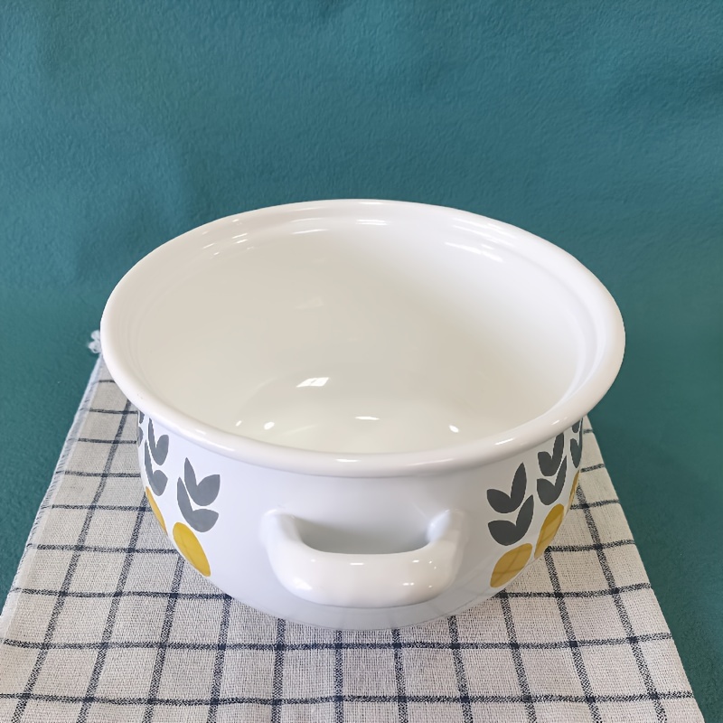 vintage enamel oven retro   with yellow and gray patterns   stovetop cooking details 6