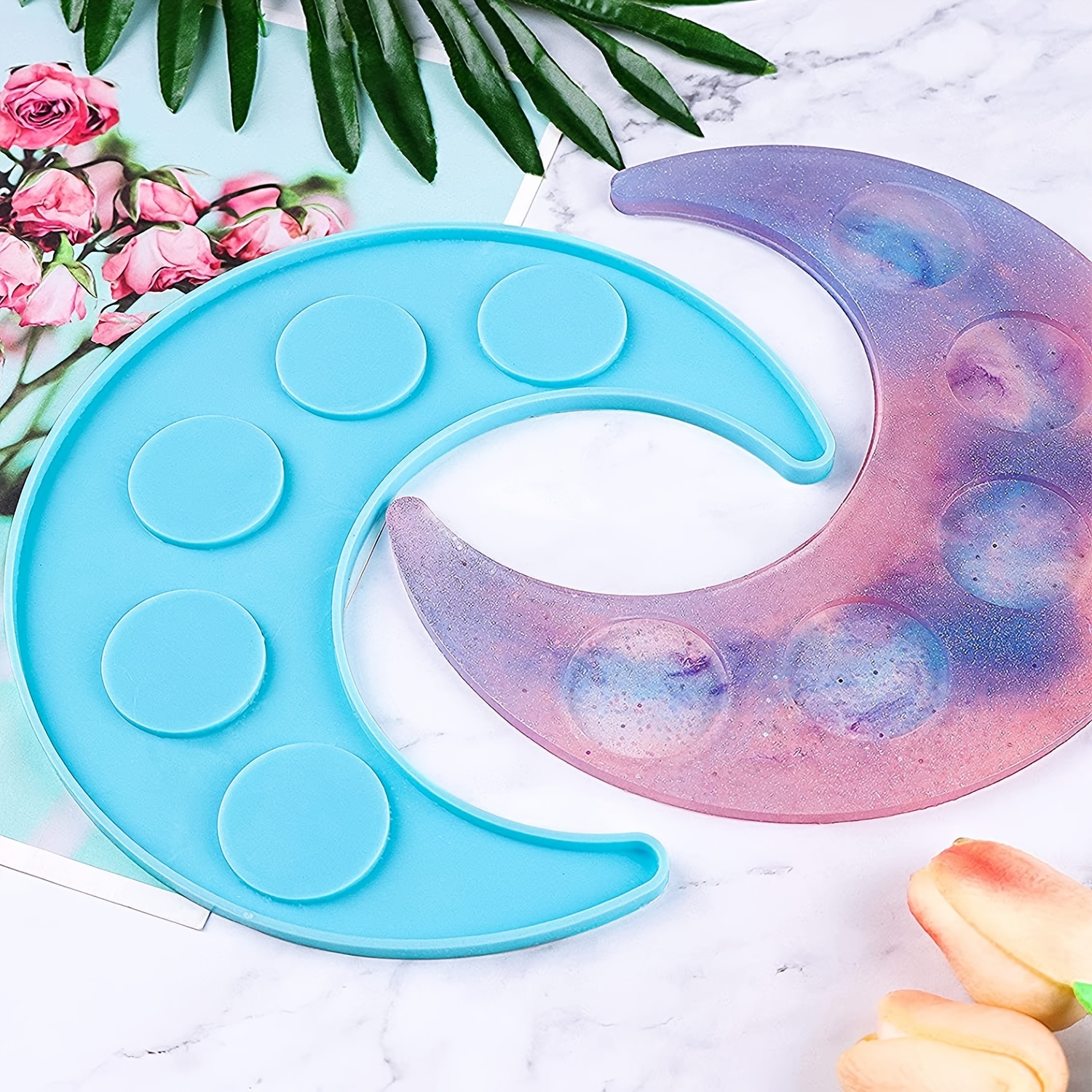 Create Unique Home Decorations With Moon Resin Molds Picture - Temu