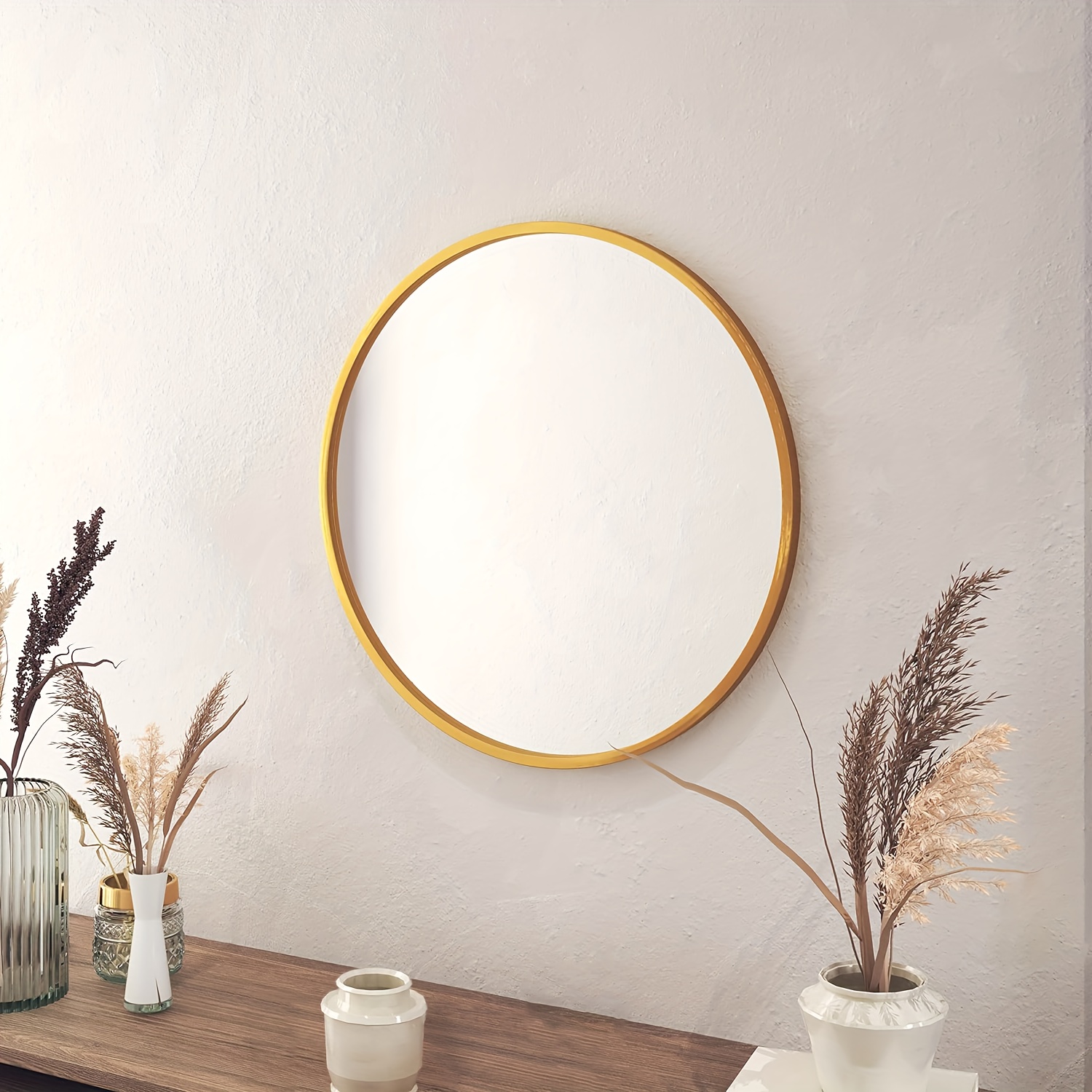 Espejo redondo de 24 pulgadas, espejo circular negro, espejo redondo de  baño para pared, decoración de espejo de pared, espejo redondo negro para