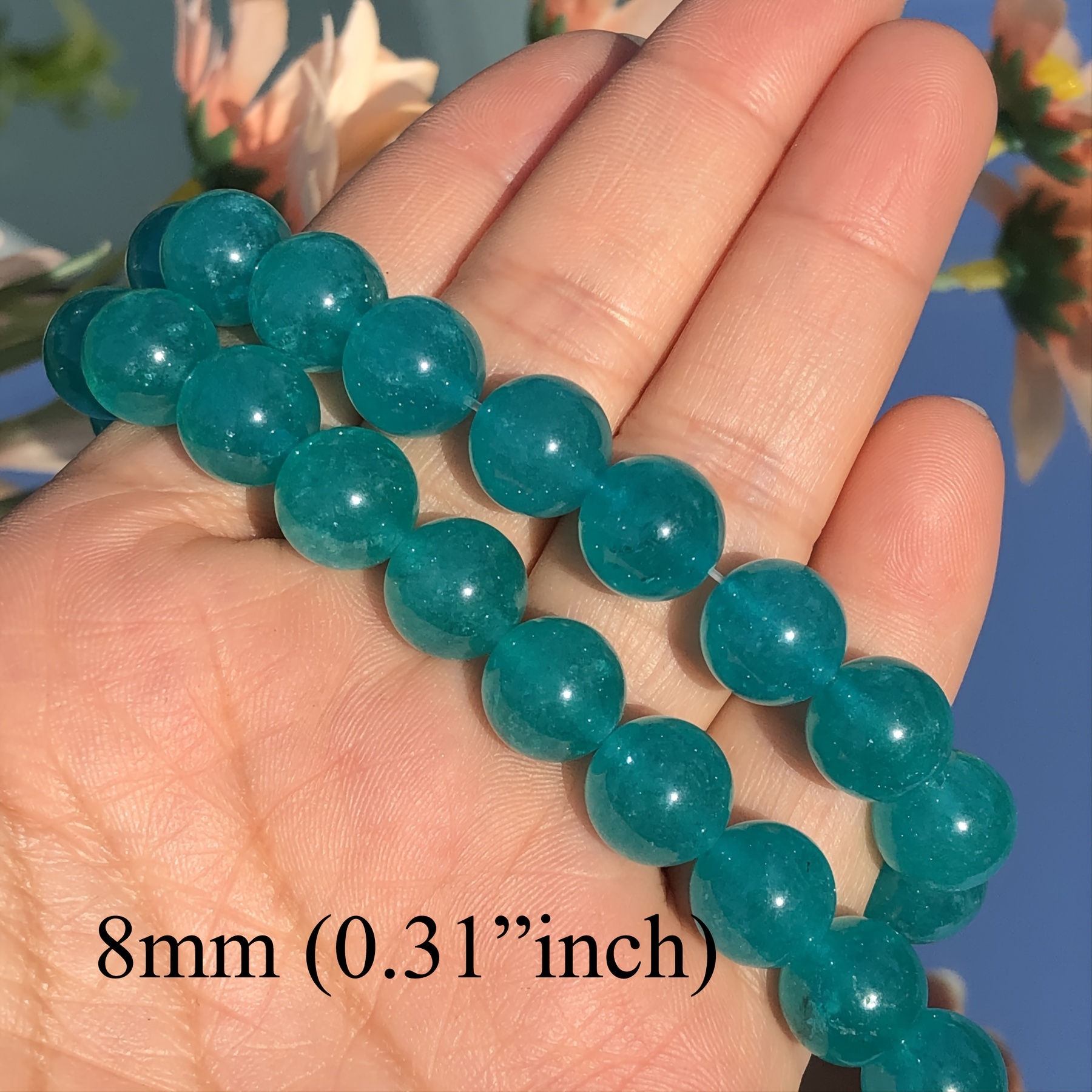 Natural Glacier Blue Chalcedony Tiger Teeth Tianzhu Agate Bead