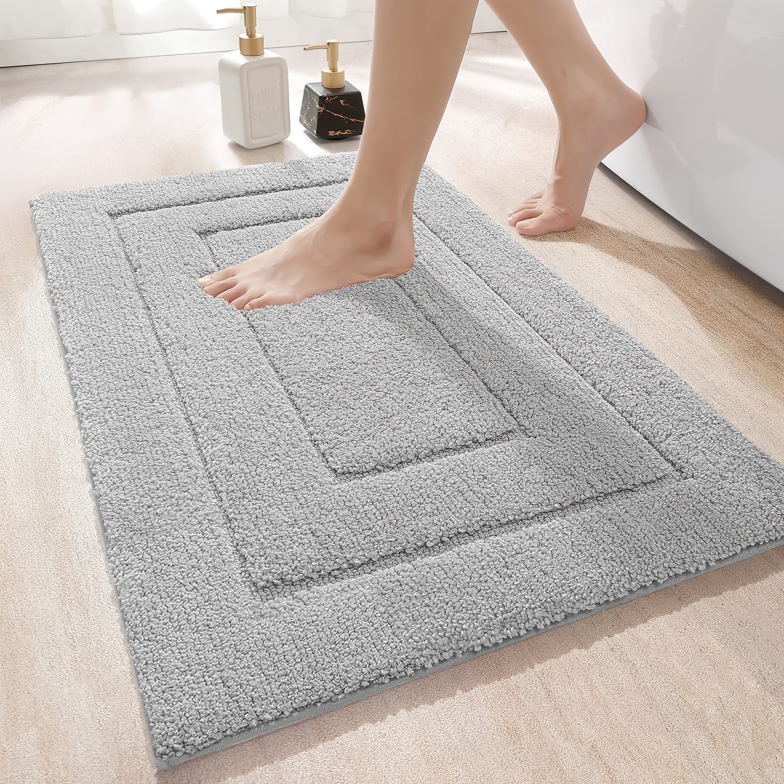 Geometric Pattern Bath Rug, Soft Non-slip Quick Drying Bath Mat, Absorbent  Soft Diatom Mud Shower Carpet For Home Bathroom, Bathroom Accessories - Temu