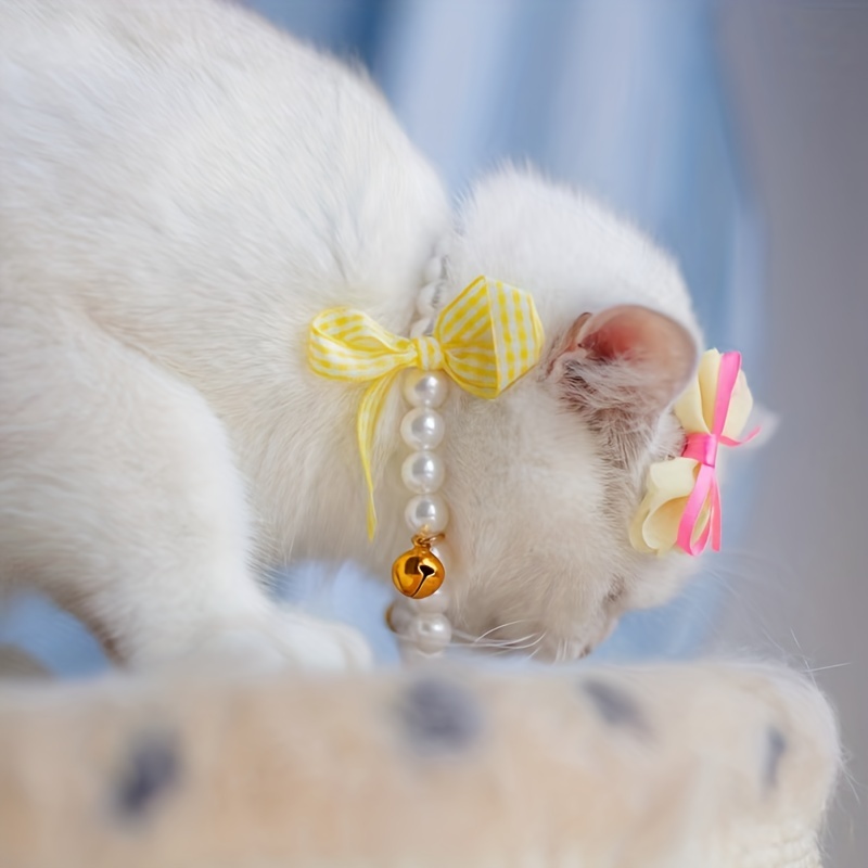 Artificial Pearl Dog Cat Necklaces, Small Dogs Cats Collar With Crystal Love  Pendant, Pet Puppy Dog Necklace, Adjustable Dog Jewelry For Pet Small Girls  Cats - Temu