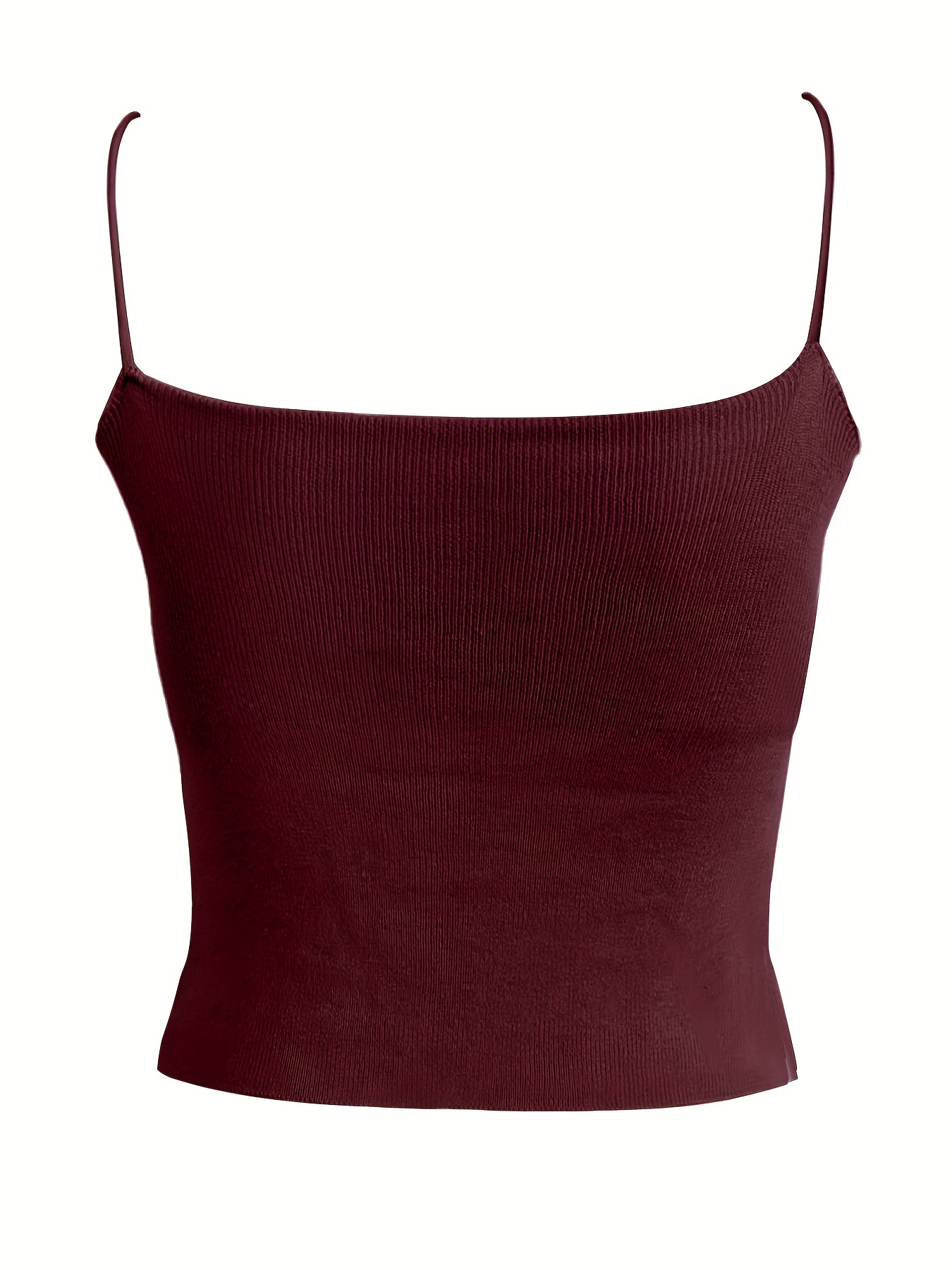 Maroon spaghetti outlet strap top