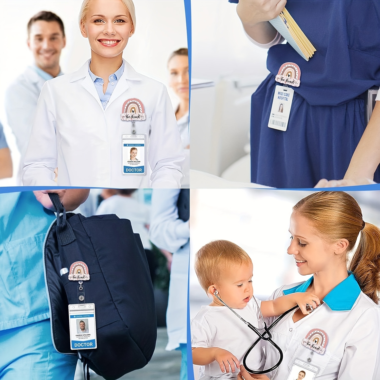  ANDGING EMS Badge Reel Holder, Funny Ambulance EMT Badge Reels  Retractable for Nurses EMS Gifts Cute Badge Clip RN LVN LPN CNA Nursing  Student Gift Essentials ID Card Badge with