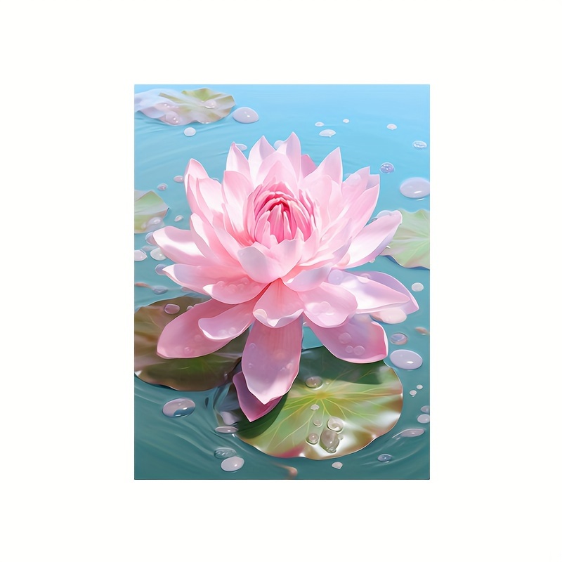 Lotus Flower Diamond Painting Kit 5D Diamond Art Set,, Painting With  Diamond Gems Arts And Crafts For Home Wall Decor