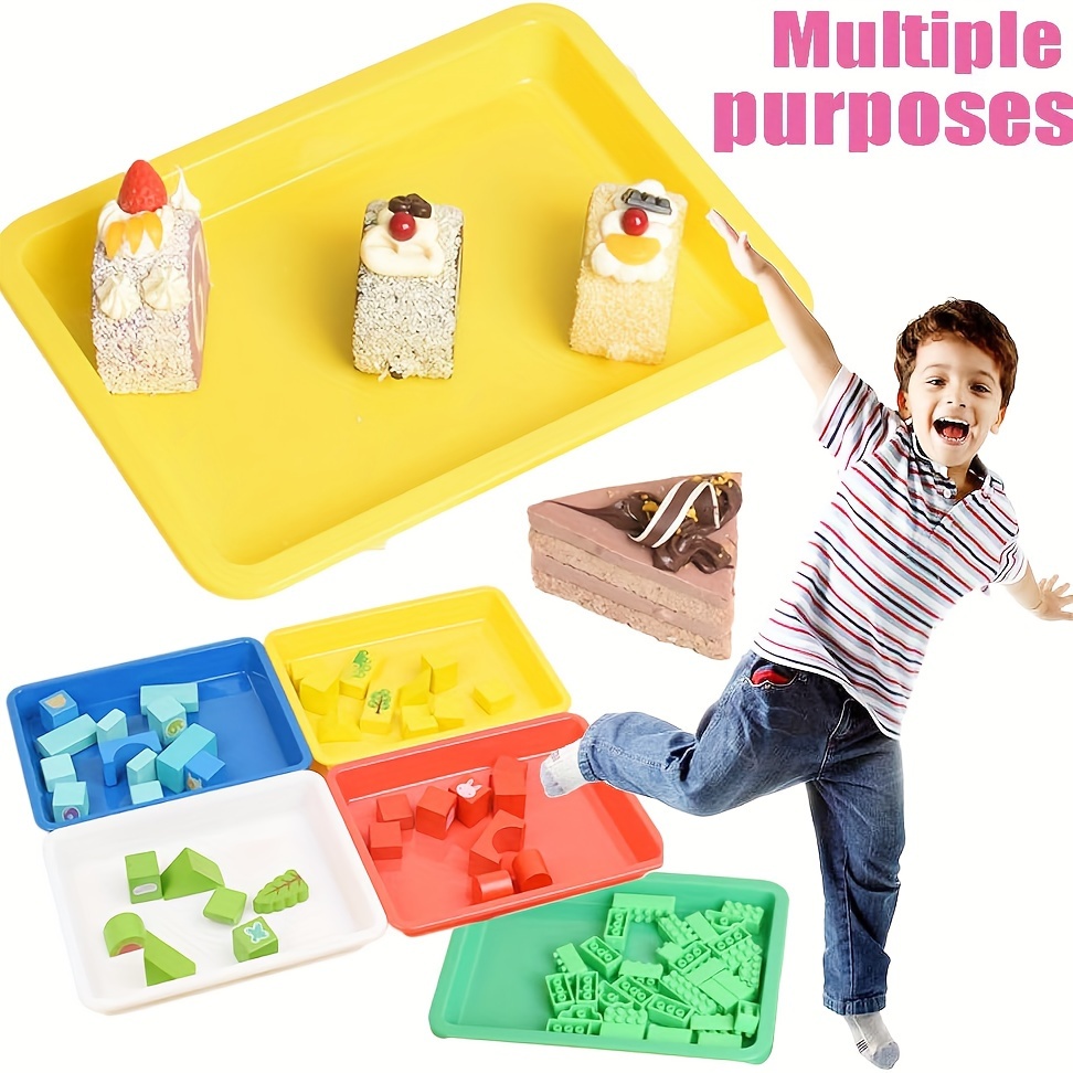 Plastic Square Tray Strong Color Cutlery Tray Serving - Temu