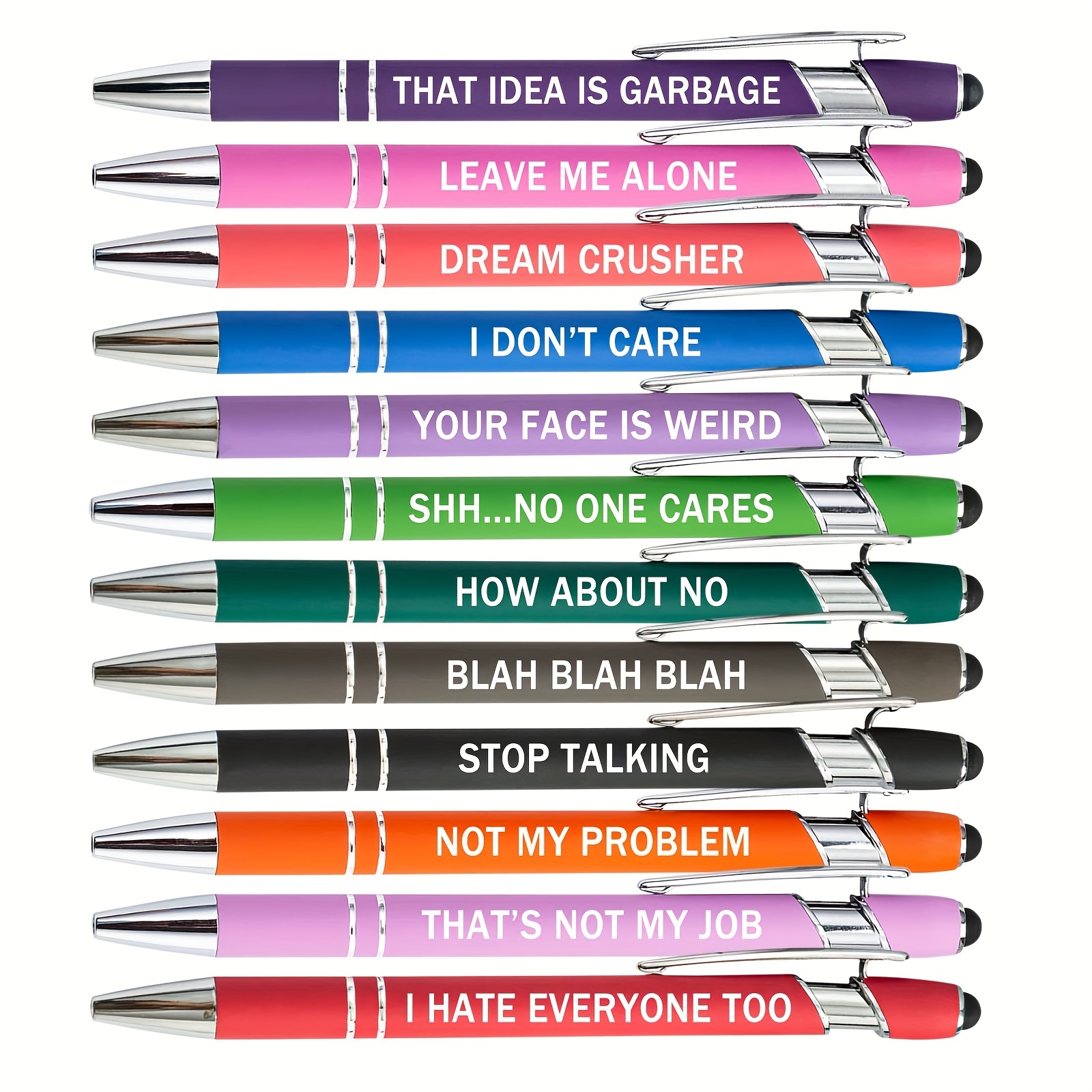 12 Pcs Inspirational Ballpoint Pens Funny Pen Quotes Pen