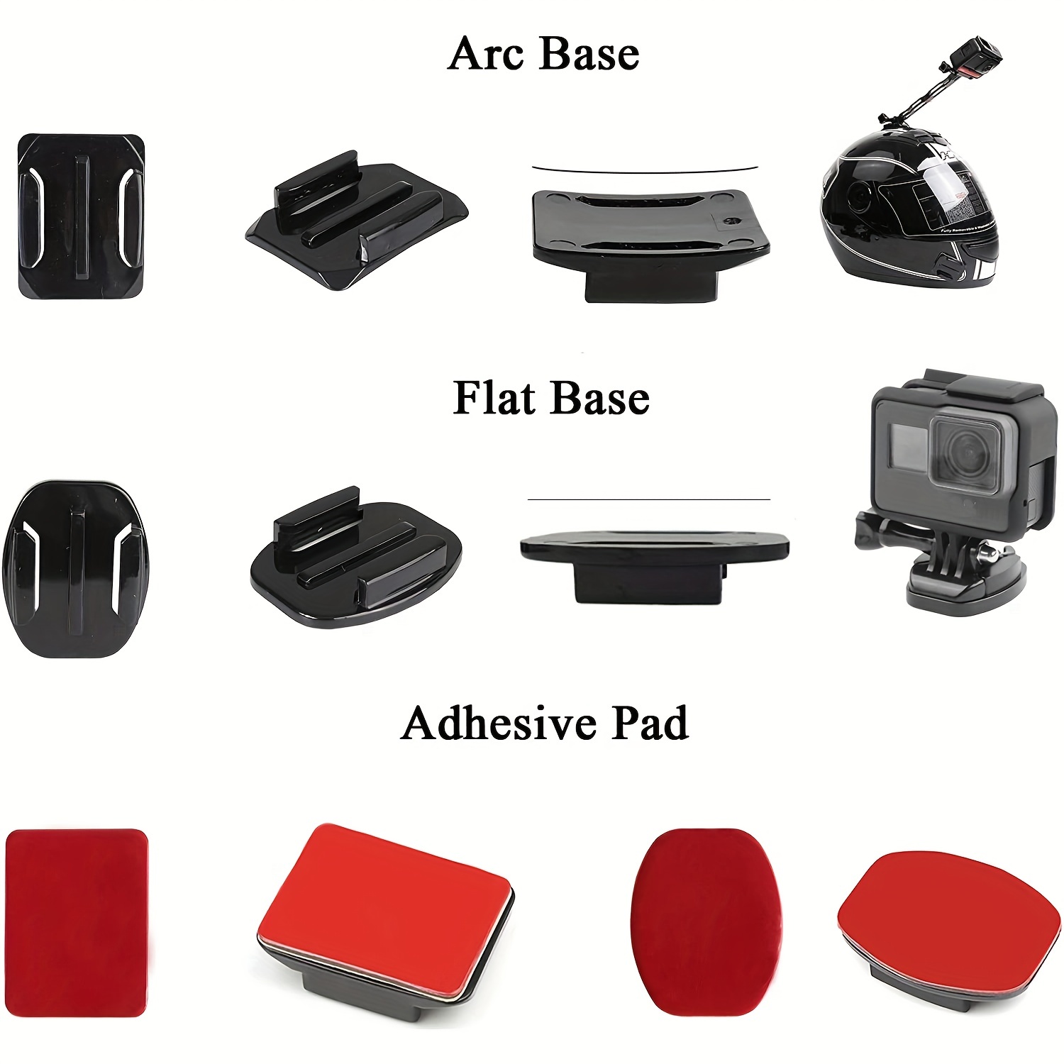 GOPRO CURVED + FLAT ADHESIVE MOUNTS COMPATIBLE WITH ALL GOPRO CAMERAS