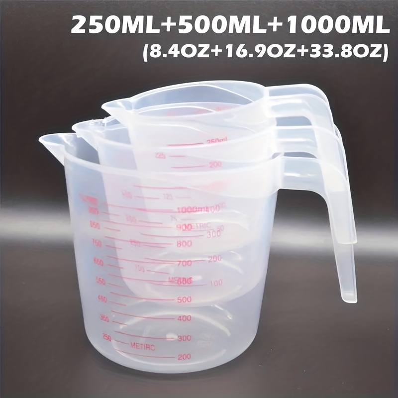 6Pcs/set Clear Plastic Graduated Measuring Cup for Baking Beaker Liquid  Measure JugCup Container