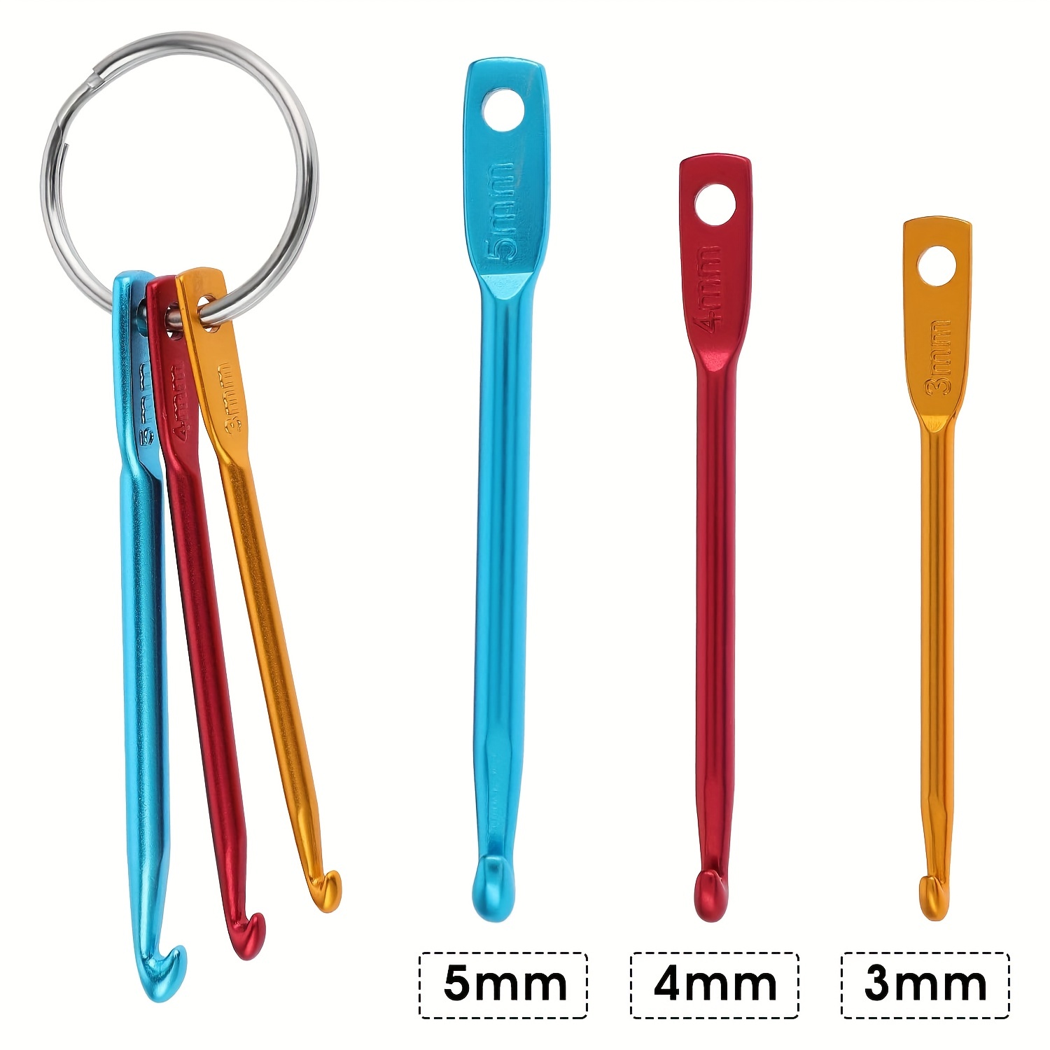 BAGERLA Mini Crochet Hooks with Keychain and Swivel Hooks Aluminum Knitting  Needles Tool Suitable for Yarn Knitting and Sewing Perfect for Pro or