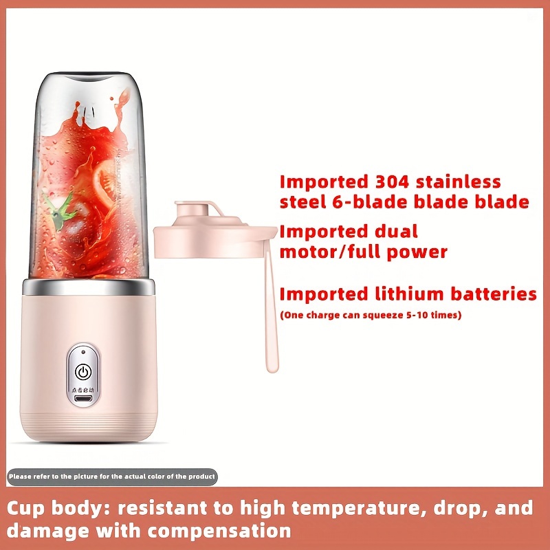 6 Blades Usb Portable Juicer Maker Juicer Fruit Juice Cup - Temu