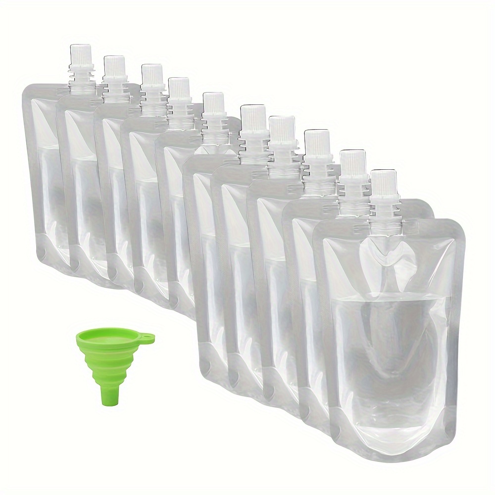 Sachets de boisson transparents avec pailles fermeture à glissière  refermable Stand-up Sacs en plastique 20pcs