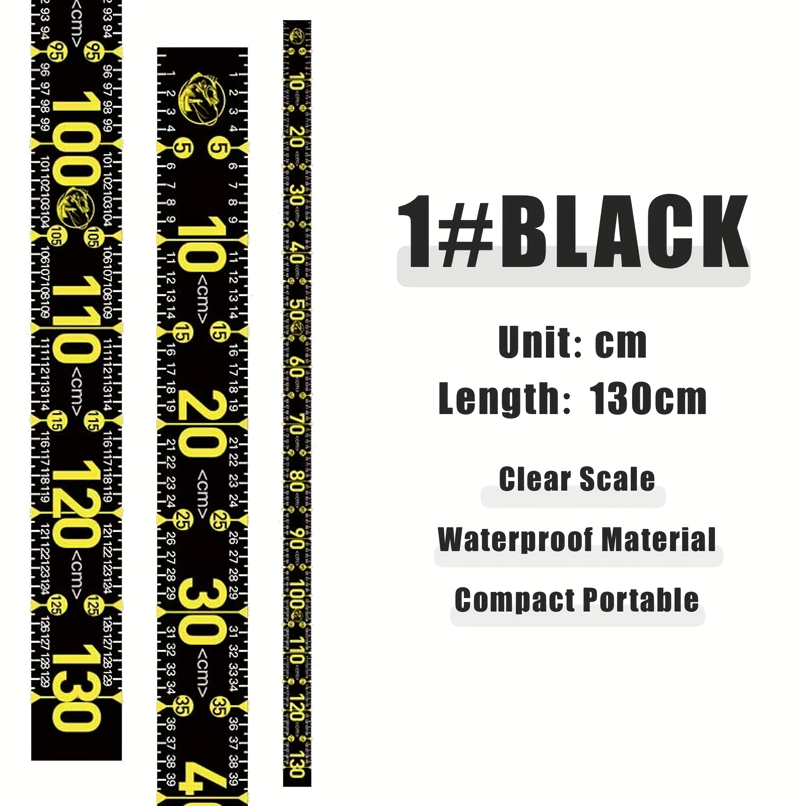 Fish Ruler for Boat, Self-Adhesive Measuring Sticker, Black - Self Adhesive Measuring  Ruler Tape, 40 inch