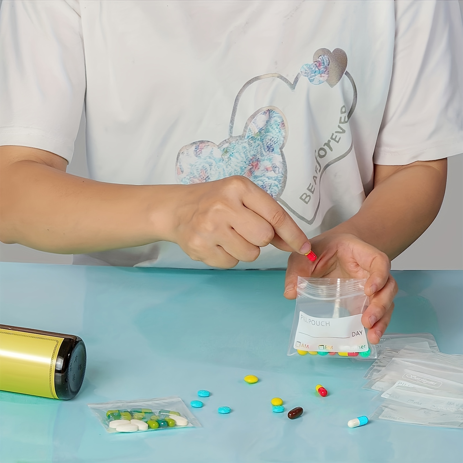 Reusable Pill Pouch Bags, Zippered Pill Pouch Set Pill Baggies