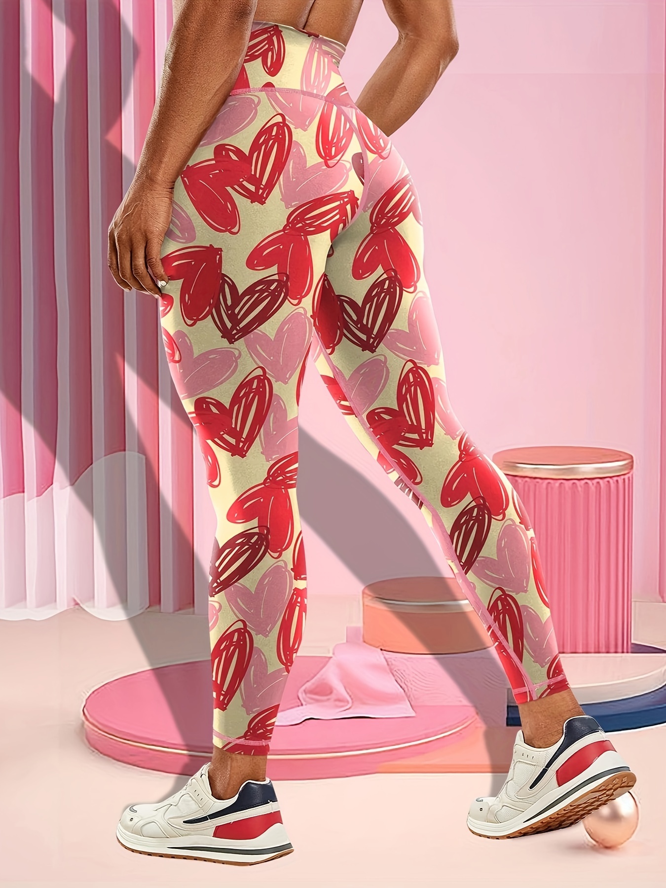 Womens Yoga Leggings With Love Print: High Waisted, Push Up Gym Fitness  Tights For Valentines Day And Casual Wear From Hollywany, $42