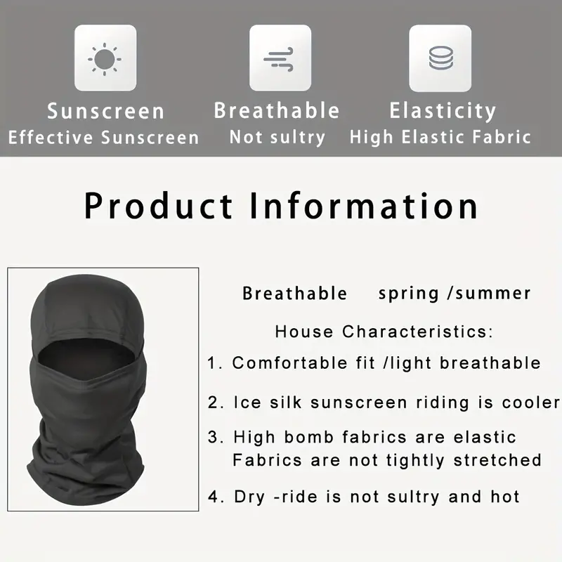 balaclava face mask adjustable windproof uv protection hood 5
