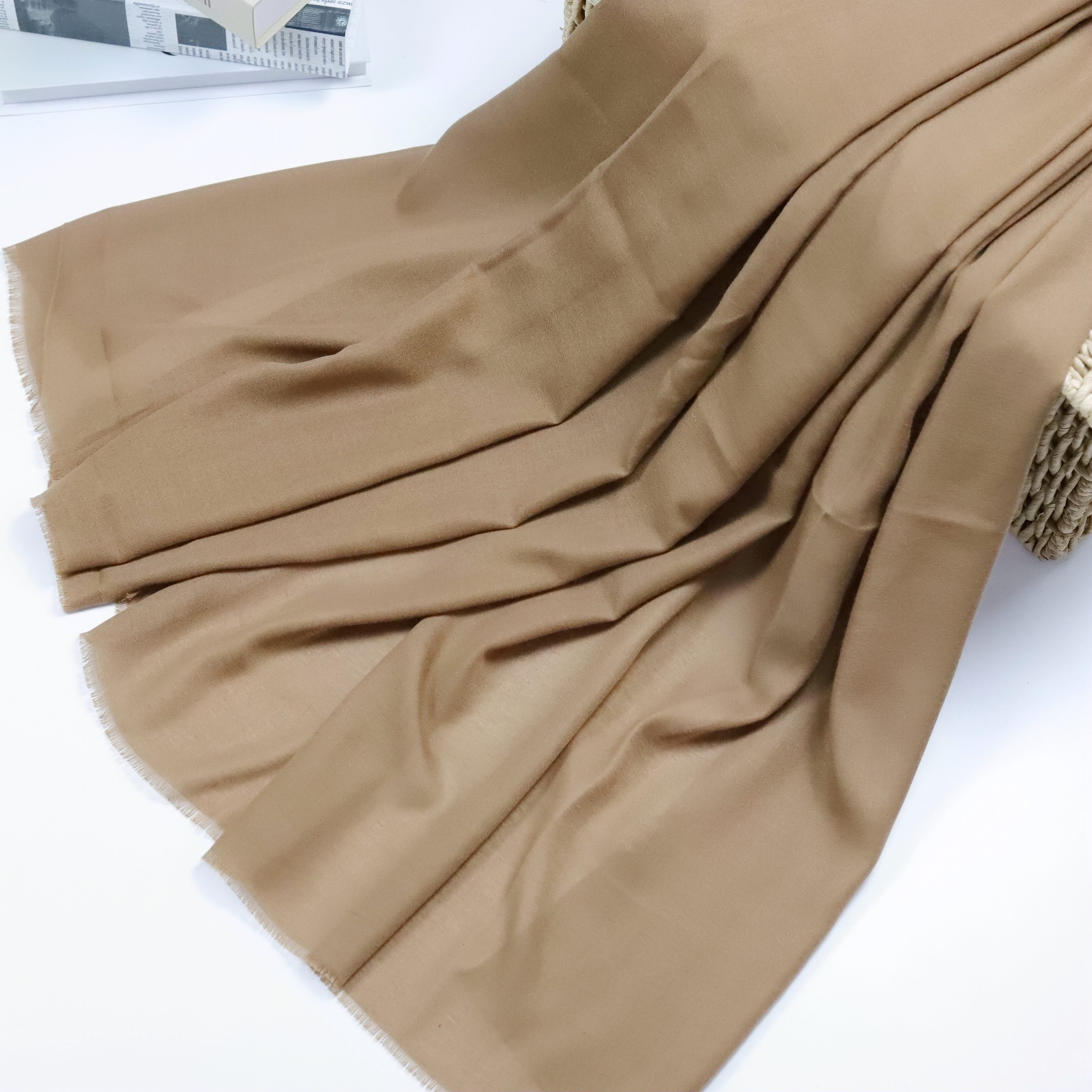 Solid Plain Hijab Casual Scarf Windproof Head Wrap for Women