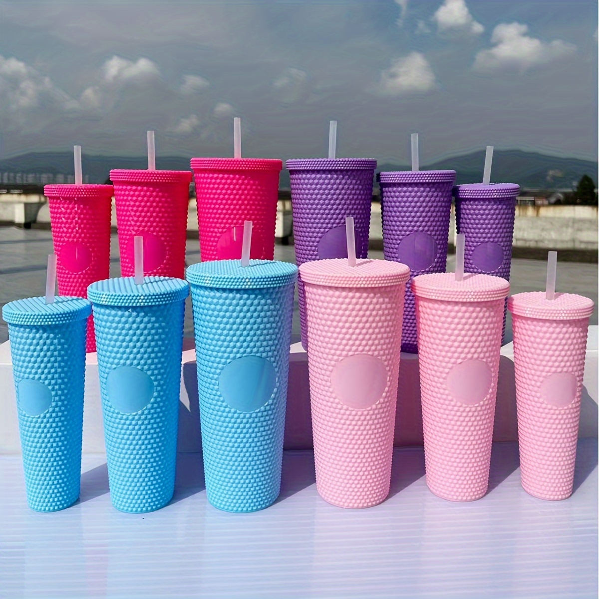 Swinging Chair Tumbler 24oz Studded Tumbler with Straw Lid BPA Free Folding  Chair Tumbler Travel Cup Boat Fight Water Bottle