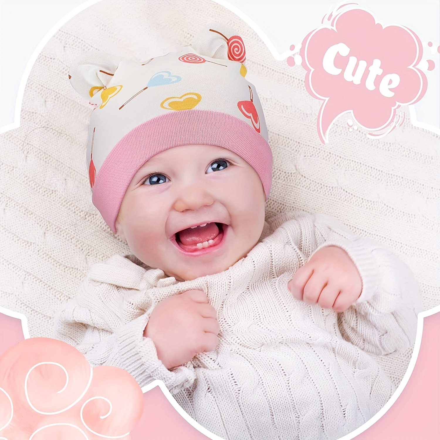 Cute baby hats 2024 with ears