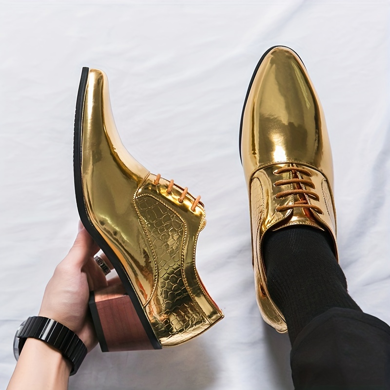 golden pointed toe mens dress shoes upper sole lace - Temu Belgium