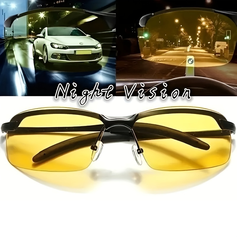 Night Vision Driving Glasses Women Men Drivers Rectangle - Temu
