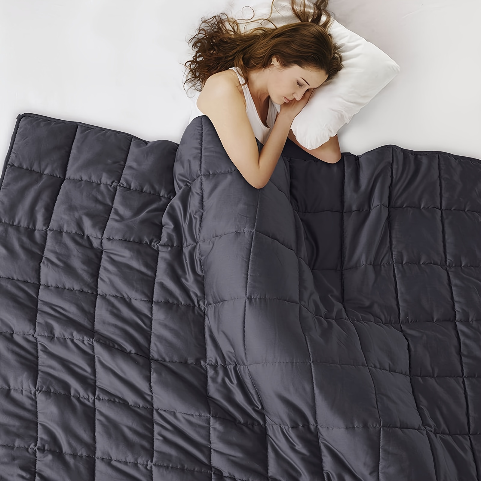 Weighted Blanket (dark Grey) Cooling Breathable Heavy - Temu Canada