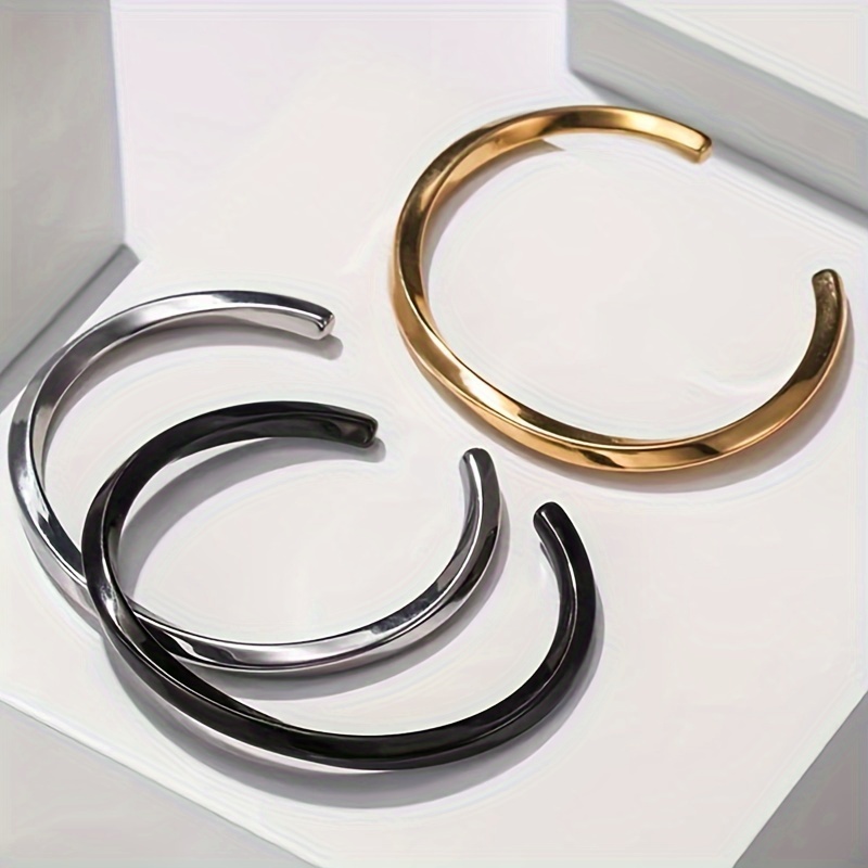 

1pc Minimalist Cuff Bangle For Men For Daily Decoration