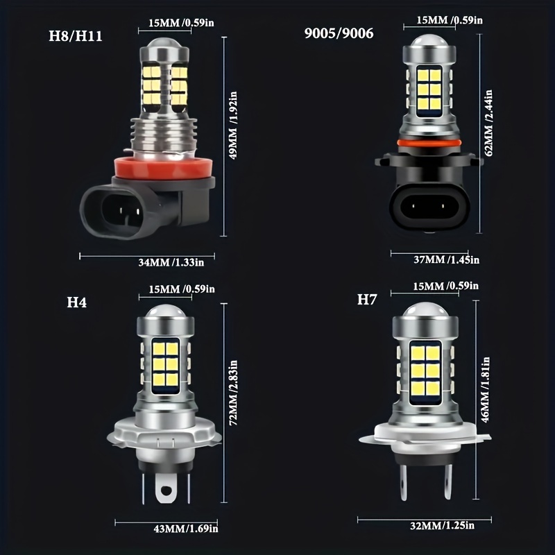 Acheter 1pc Super lumineux H11 Led H7 H8 9005 9006 HB4 HB3 voiture 3030SMD  LED antibrouillard ampoules DC 12V 6000K blanc 3000K doré Auto  antibrouillard DRL