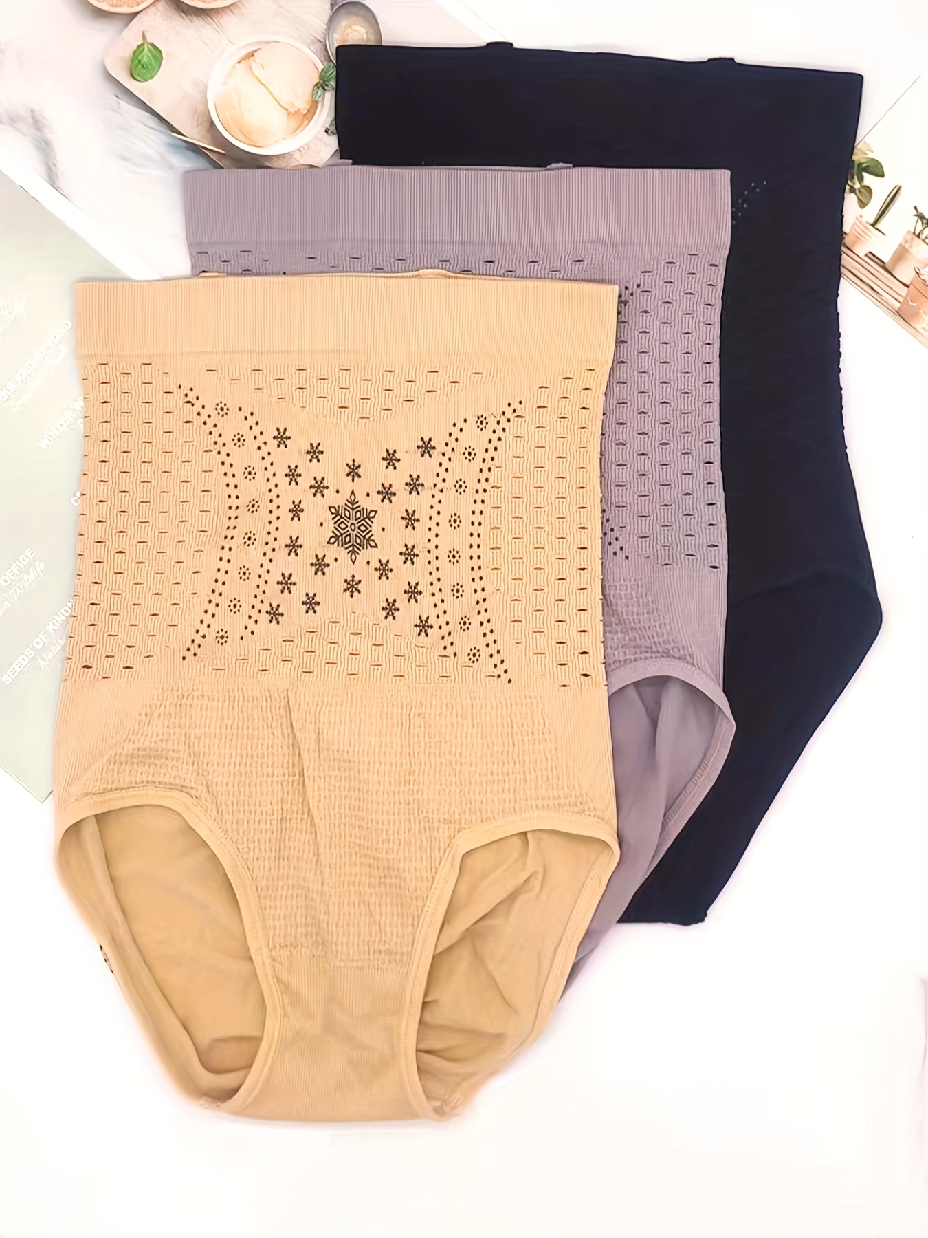 2pcs Seamless Solid Shaping Thongs, High Waist Tummy Control Slimming  Panties, Women's Underwear & Shapewear