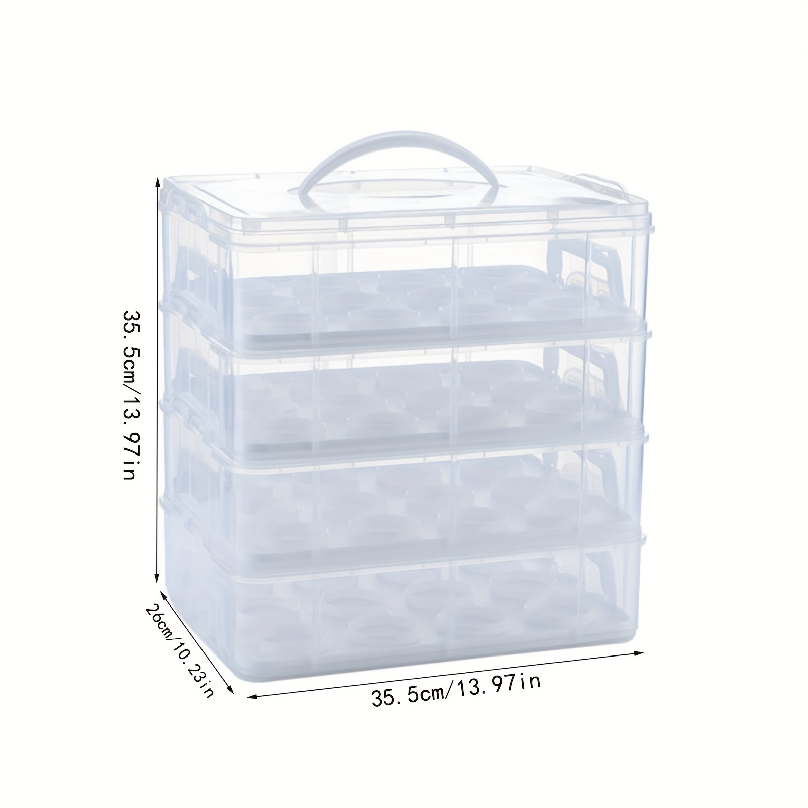 Pack x 25 6 Cup Cake / Muffin Container with hinged lid