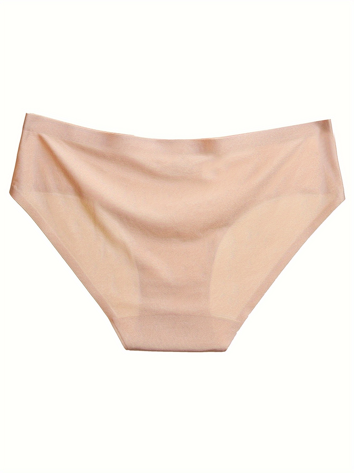 Simple Panties, Plain Skin Tone Seamless Low-waist Stretchy