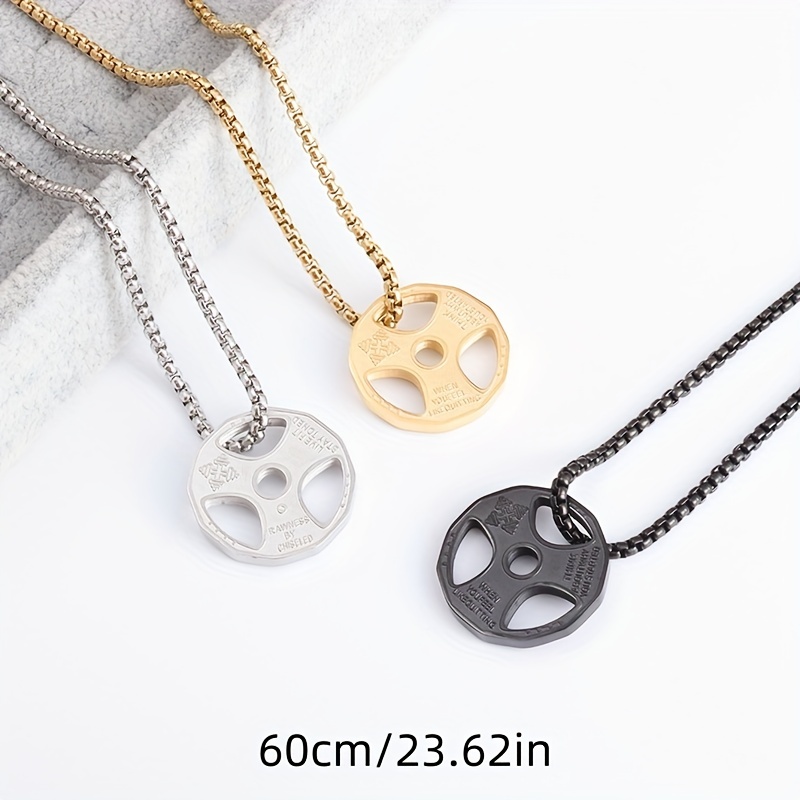 Fitness Jewelry Titanium Steel Barbell Necklace Girl Gym Gifts For