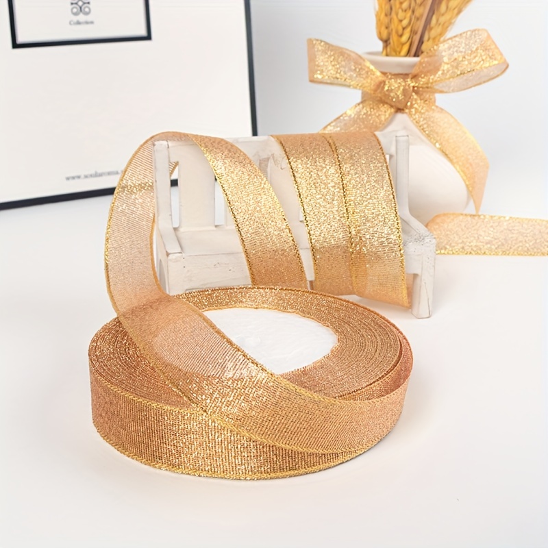 Gold Silver Gift Wrapping Ribbon (25 Yards ) - Temu