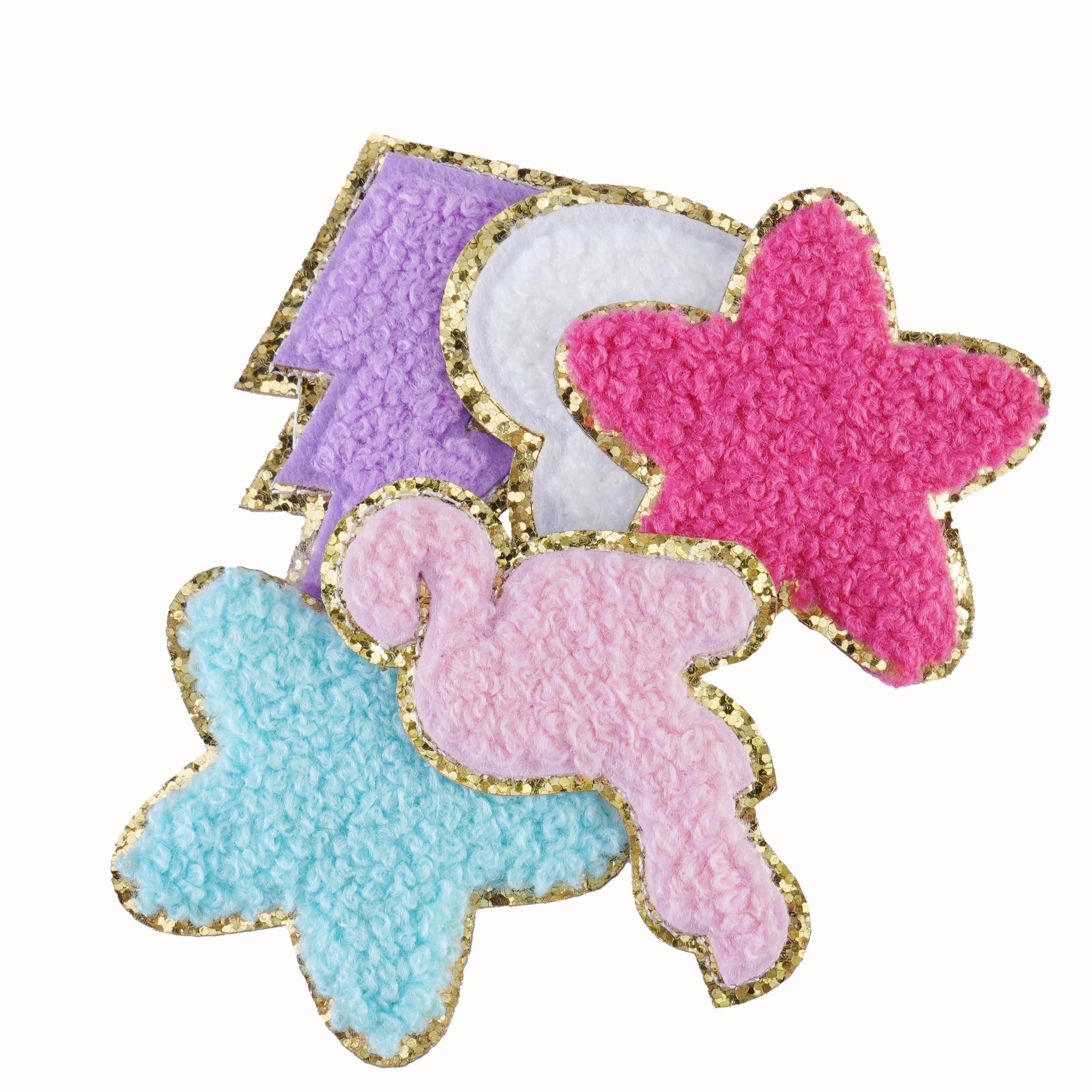 20pcs Chenille Cross Patches Easter Colorful Kids Iron on Patches Cross Applique with Glitters Border Embroidered Patches Sew on Applique Easter DIY