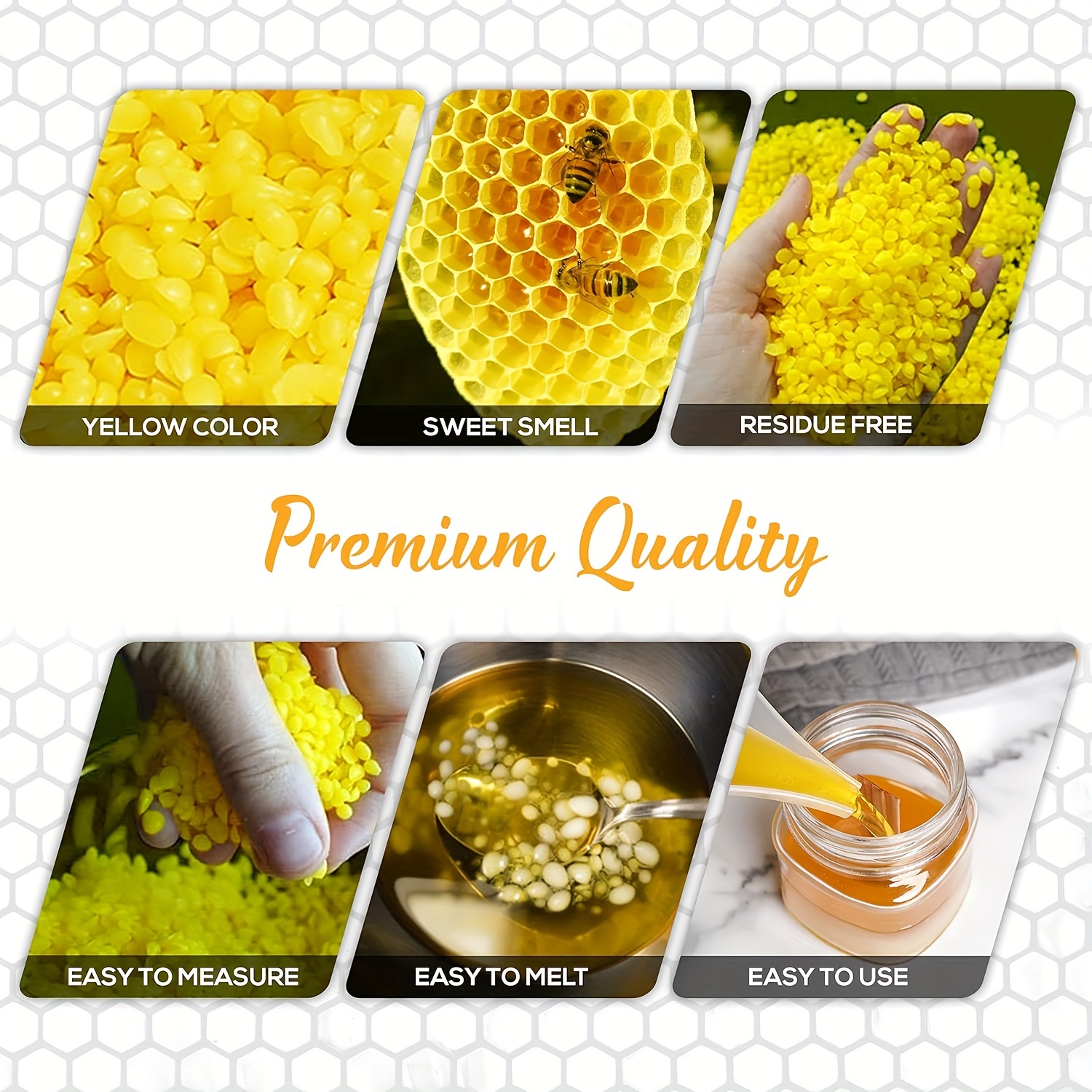 Yellow Beeswax Pellets - Perfect For Diy Candles, Skin Care, Hair