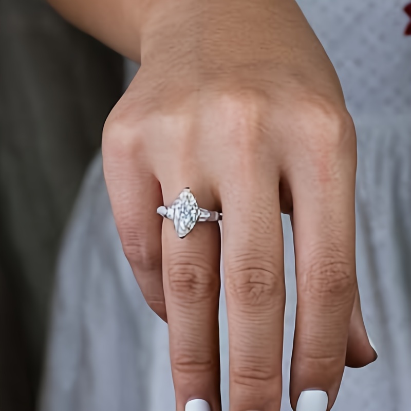 6 Prong Set Marquise Zirconia Ring for Women, Perfect for Engagements