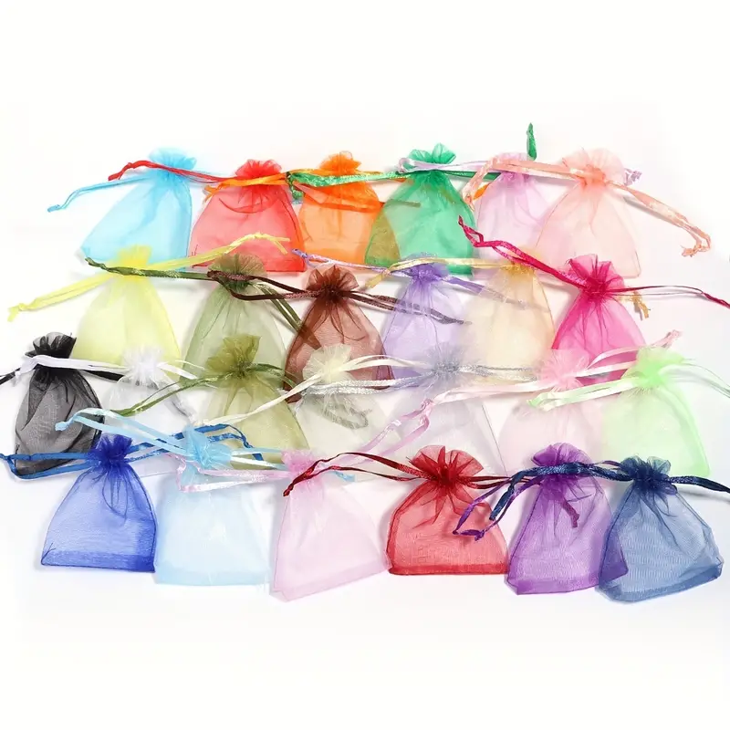 Yarn Bags Candy Color Organza Drawstring For Wedding Candy - Temu