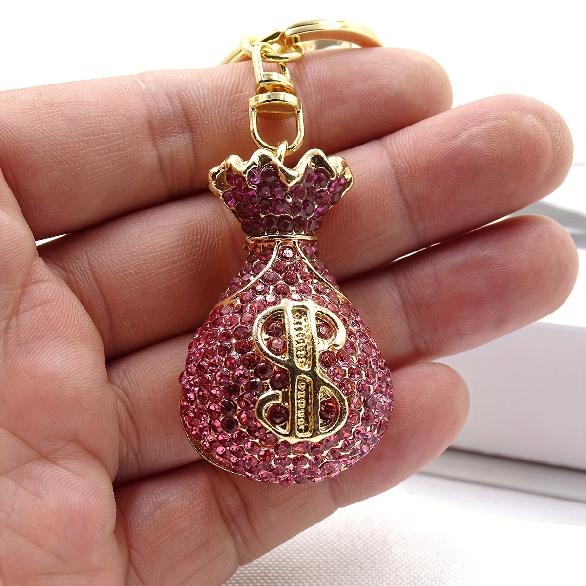 Good Luck Rhinestone Money Bag Keychain For Women And Girls - Cute Key Ring  Charm For Purse, Backpack, And Car Keys - Perfect Christmas Gift - Temu
