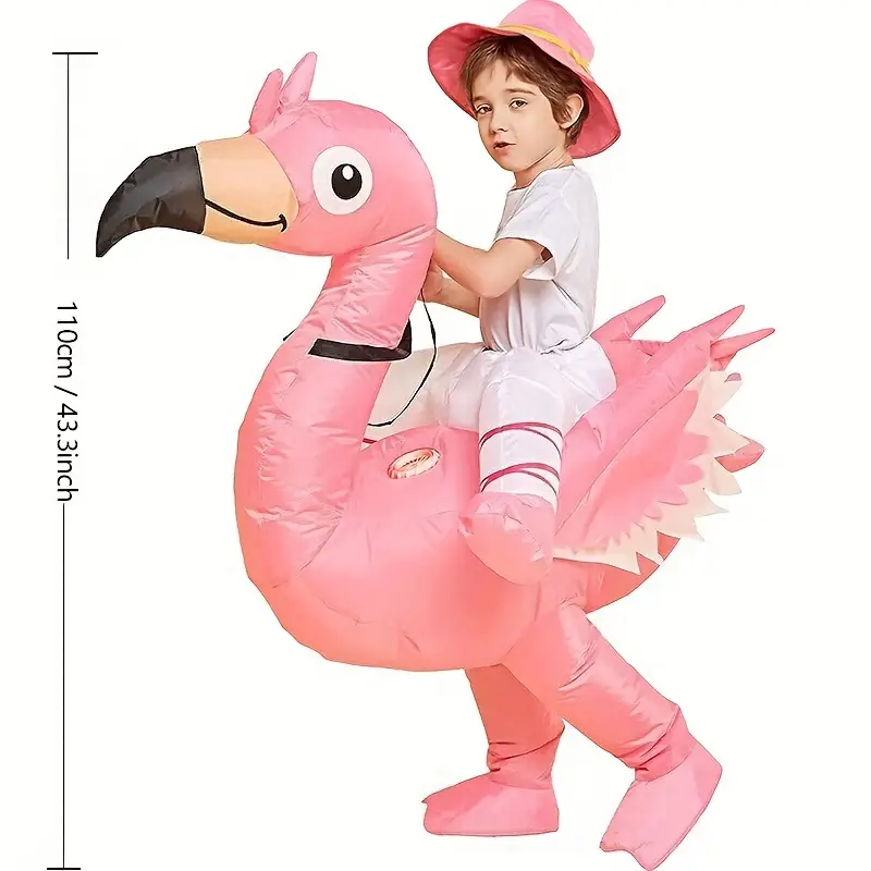 1pc Inflatable Flamingo Costume, Riding On Flamingo Funny Halloween Party  Costume For Adult