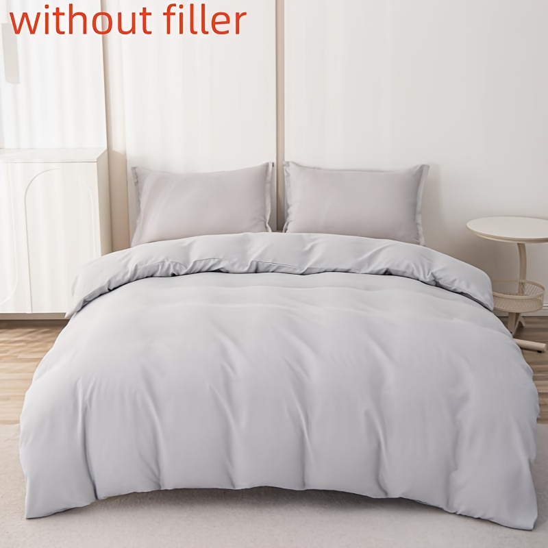 Solid Color Duvet Cover Set (1*duvet Cover + 2*pillowcase Temu United