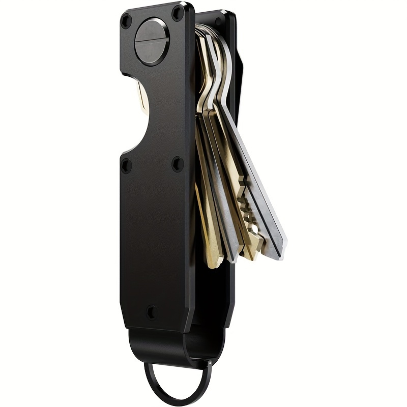 

Mens Key Organizer - Compact Metallic Key Holder | Minimalist Innovative Keyholder | Smart Keychain Secures 2-6 Keys