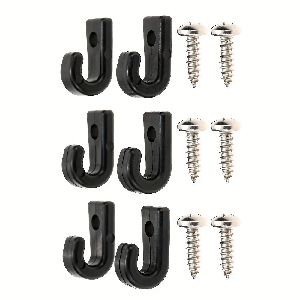 6pcs Nylon J Hooks For Kayaks Canoes Or Boats With Screws Lashing Hooks For  Kayak Bungee Cord, Shop The Latest Trends