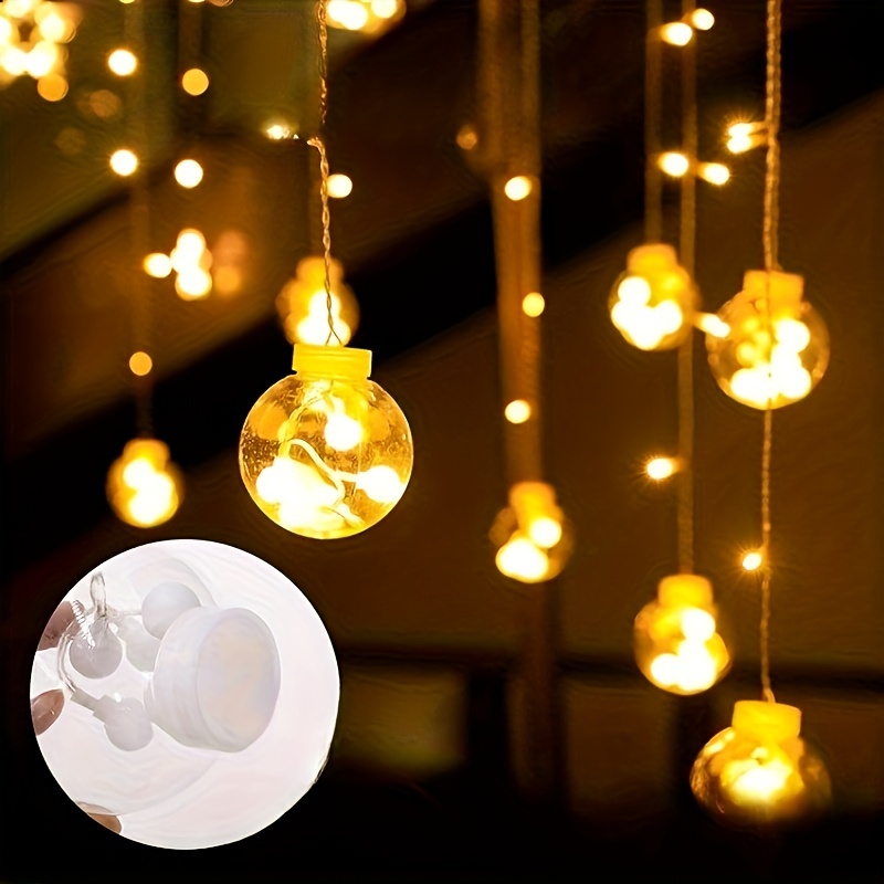 1pc LED Souhaitant Boule Guirlande Lumineuse Rideau - Temu Belgium