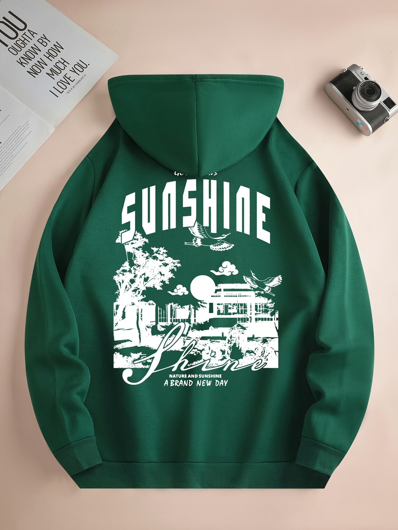 Sun Mountain Print Hoodies Men Graphic Hoodie Kangaroo - Temu