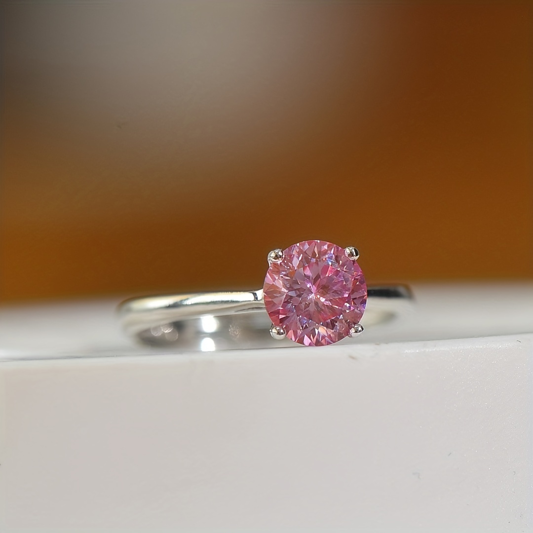 Pink Moissanite Engagement Ring Unique Rose Gold Engagement Ring - Camellia  Jewelry