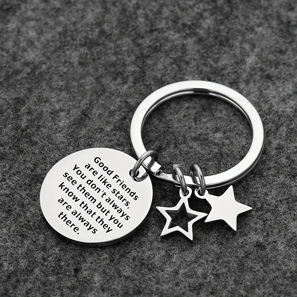 Funny Friendship Keychain Stainless Steel Key Chain Ring Graduation Birthday Christmas Day Gift for BFF Besties,Temu